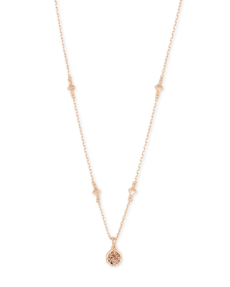 Nola Short Pendant in Rose Gold Drusy by Kendra Scott-NECKLACES-Lemons and Limes Boutique