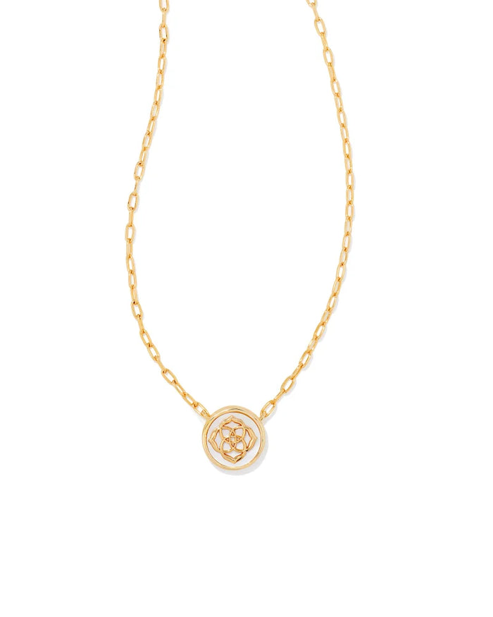 Stamped Dira Pendant in Gold ivory Mother of Pearl by Kendra Scott-NECKLACES-Lemons and Limes Boutique