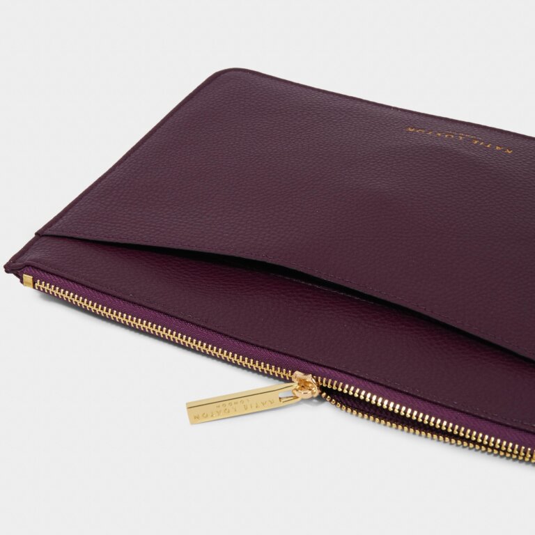 Cara Pouch in Plum-Zip Pouches-Lemons and Limes Boutique