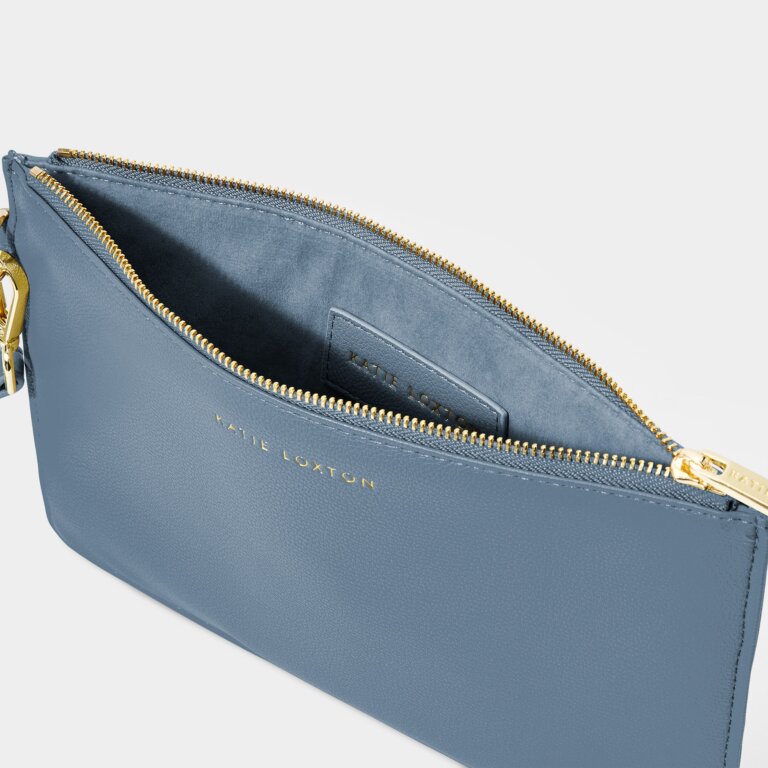 Zana Wristlet Pouch in Light Navy-Lemons and Limes Boutique