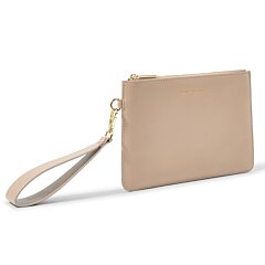 Zana Wristlet Pouch in Soft Tan-Lemons and Limes Boutique