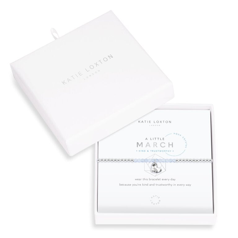 A Little Birthstone Bracelet - March/Aqua Crystal-Bracelet-Lemons and Limes Boutique