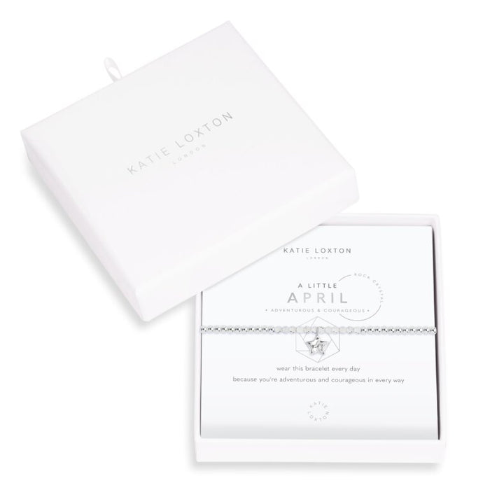 A Little Birthstone Bracelet - April/Rock Crystal-Bracelet-Lemons and Limes Boutique