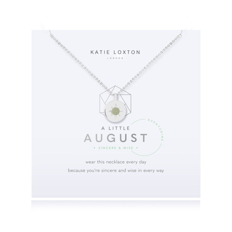 Birthstone 'A Little' Necklace - August Aventurine-Necklace-Lemons and Limes Boutique