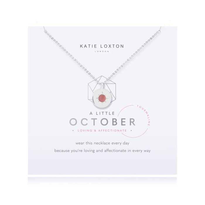 Birthstone 'A Little' Necklace - October Tourmaline-Necklace-Lemons and Limes Boutique