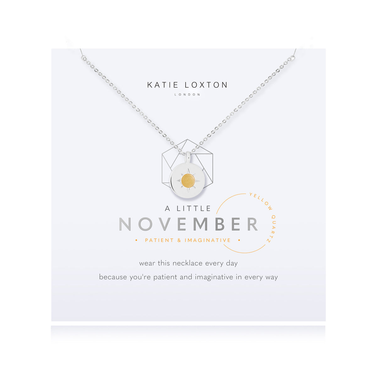 Birthstone 'A Little' Necklace - November Yellow Quartz-Necklace-Lemons and Limes Boutique