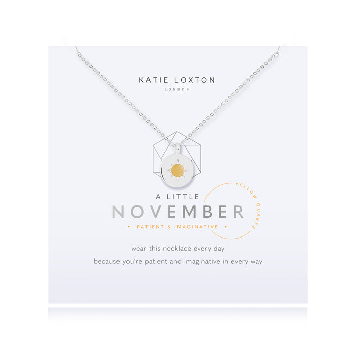 Birthstone 'A Little' Necklace - November Yellow Quartz-Necklace-Lemons and Limes Boutique
