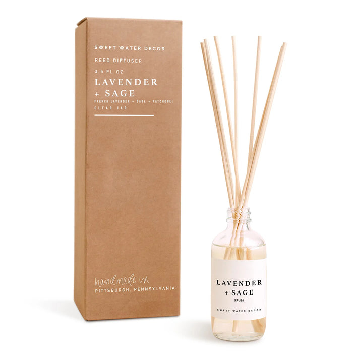 Sweet Water Decor - Lavender and Sage Reed Diffuser-Lemons and Limes Boutique