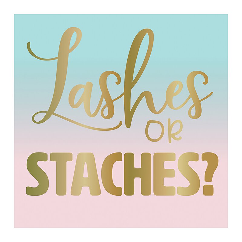 Lashes or Staches- Beverage Napkins-Napkins-Lemons and Limes Boutique