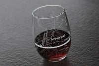 Loveland Map Stemless Wine Glass-Drinkware-Lemons and Limes Boutique