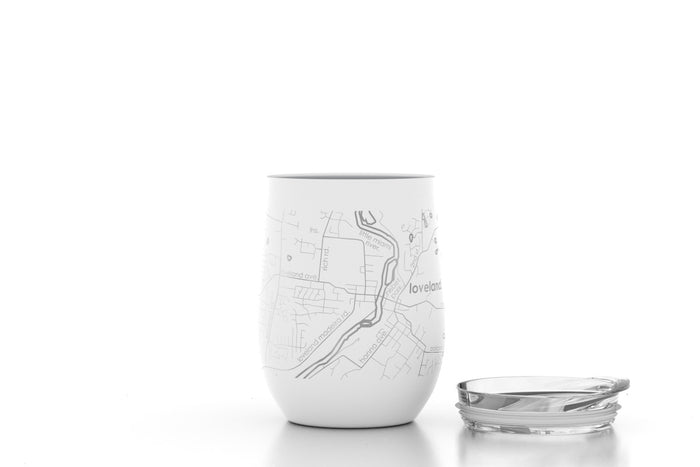 Loveland Map Insulated Wine Tumbler-12 oz. Tumbler-Lemons and Limes Boutique