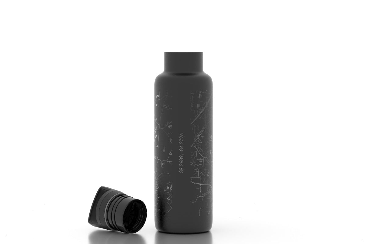 Loveland Map Insulated Hydration Tumbler - Black-20 oz. Bottle-Lemons and Limes Boutique