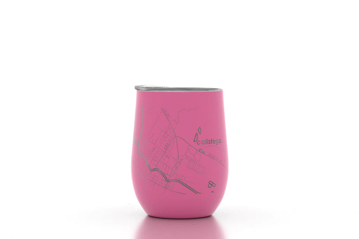 Loveland Map 12oz Insulated Wine Tumbler in Sunset Pink-Lemons and Limes Boutique