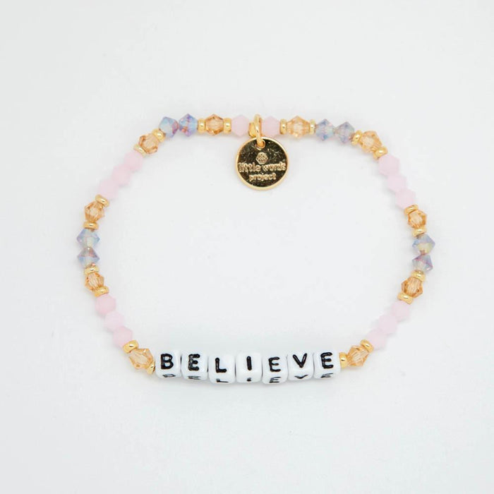 Believe in White Bead by Little Words Project in Assorted Patterns-Enchantment-Lemons and Limes Boutique