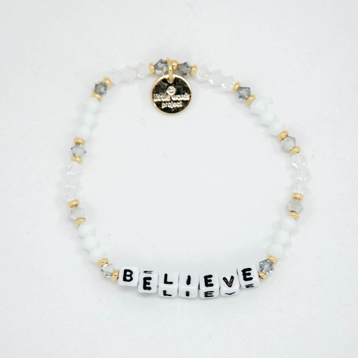 Believe in White Bead by Little Words Project in Assorted Patterns-Empire-Lemons and Limes Boutique