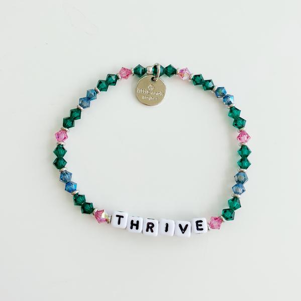 Thrive - White Bead - Little Words Project Bracelet--Lemons and Limes Boutique