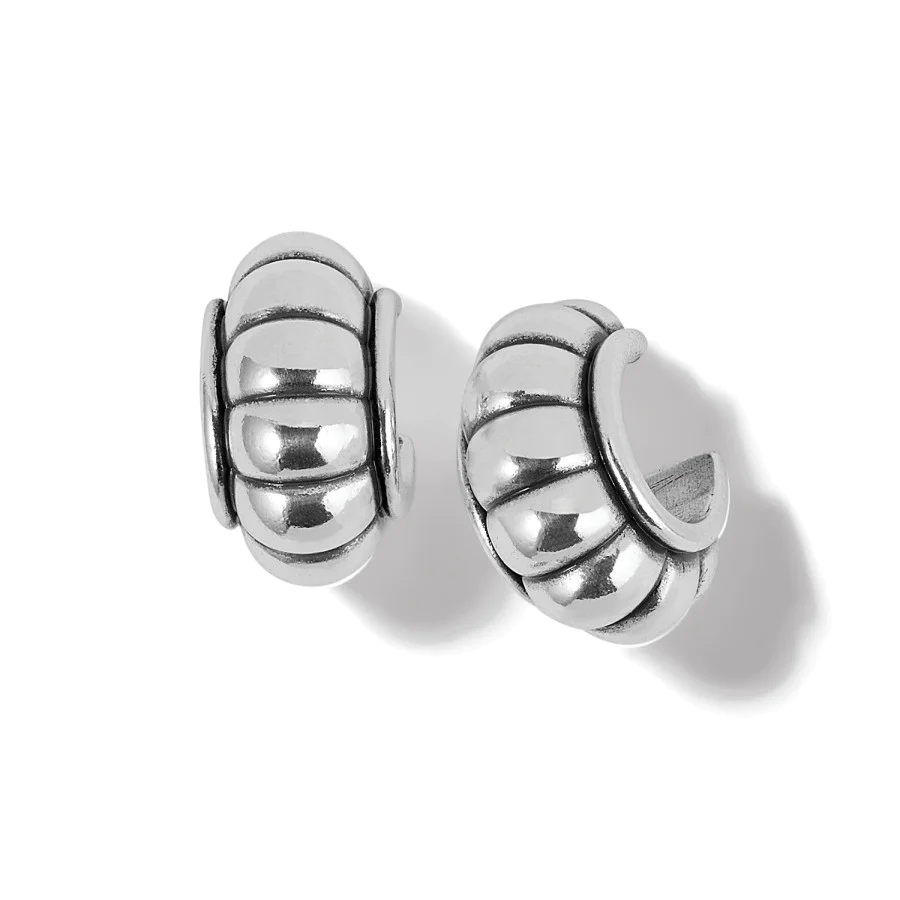 Mystic Moon Scallop Hoop Earrings in Silver by Brighton-Lemons and Limes Boutique