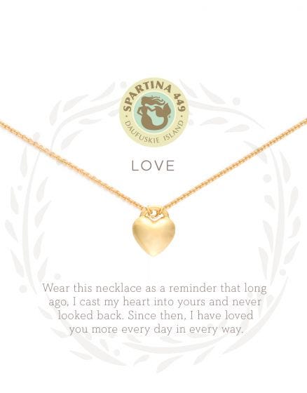 Spartina Sea La Vie Love/Heart Necklace in Gold-Necklace-Lemons and Limes Boutique