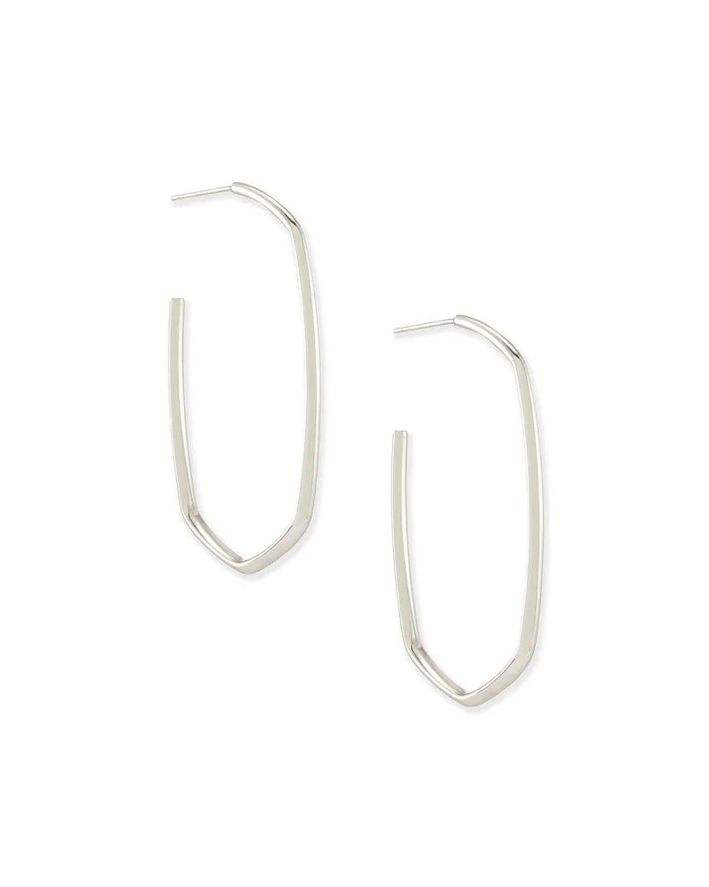 Danielle Hoop Earrings in Rhodium Metal by Kendra Scott-Lemons and Limes Boutique