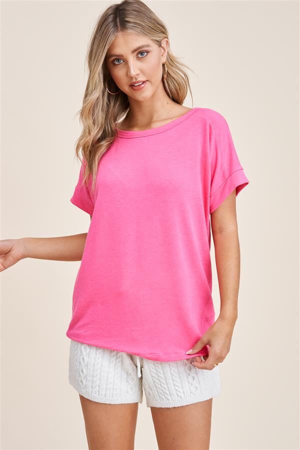 Alicia Drop Sleeve Top in Pink-Lemons and Limes Boutique