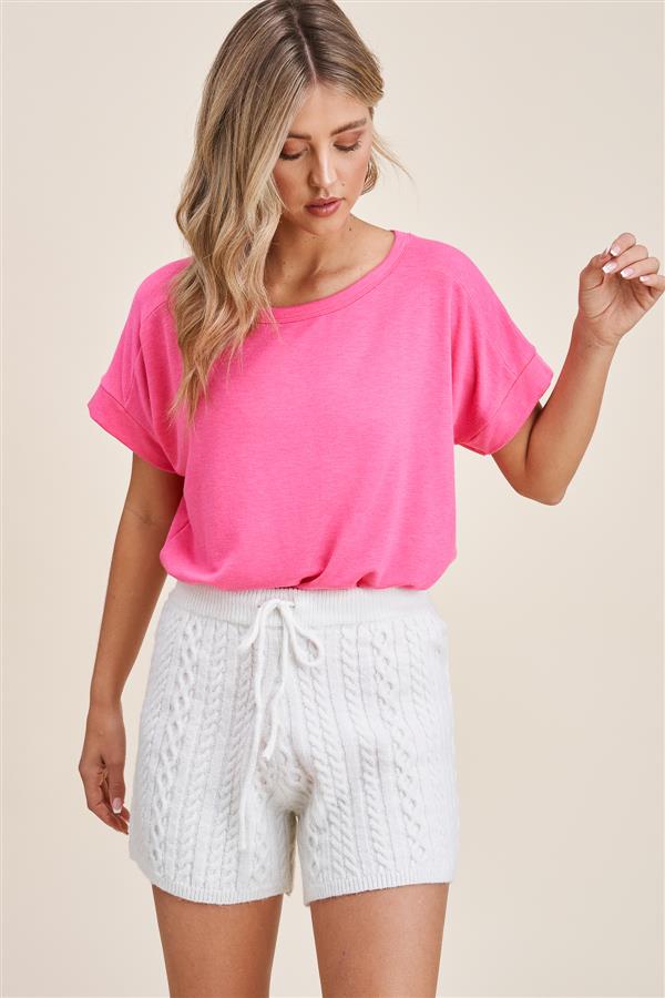 Alicia Drop Sleeve Top in Pink-Lemons and Limes Boutique