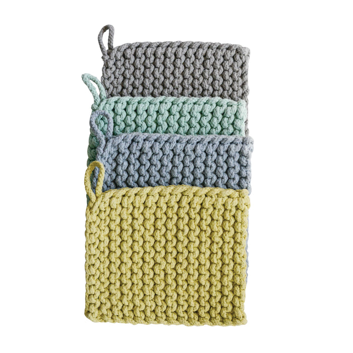8" Square Cotton Crocheted Potholder-Decor-Lemons and Limes Boutique