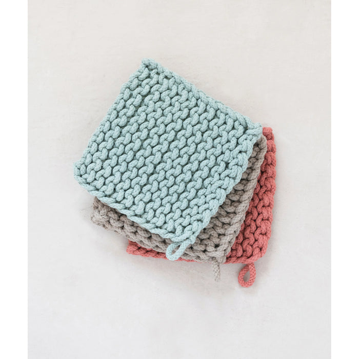 8" Square Cotton Crocheted Pot Holder-Decor-Lemons and Limes Boutique