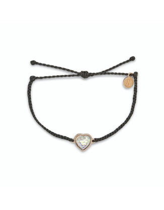 Pura Vida- Mermaid Heart Rose Gold Bracelet in Black-Bracelets-Lemons and Limes Boutique