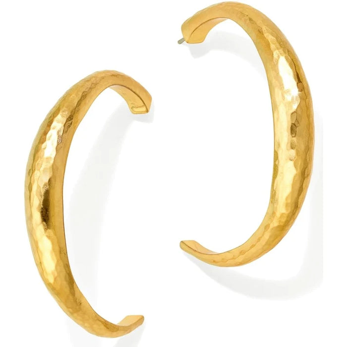 Reine Gold Brushed Hoop Earrings by Brighton-Jewelry-Lemons and Limes Boutique