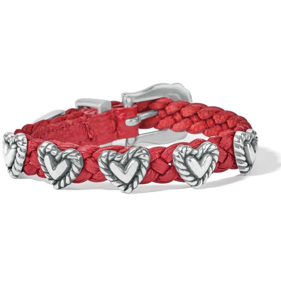 Roped Heart Braid Bandit Bracelet in LipStick by Brighton-Lemons and Limes Boutique
