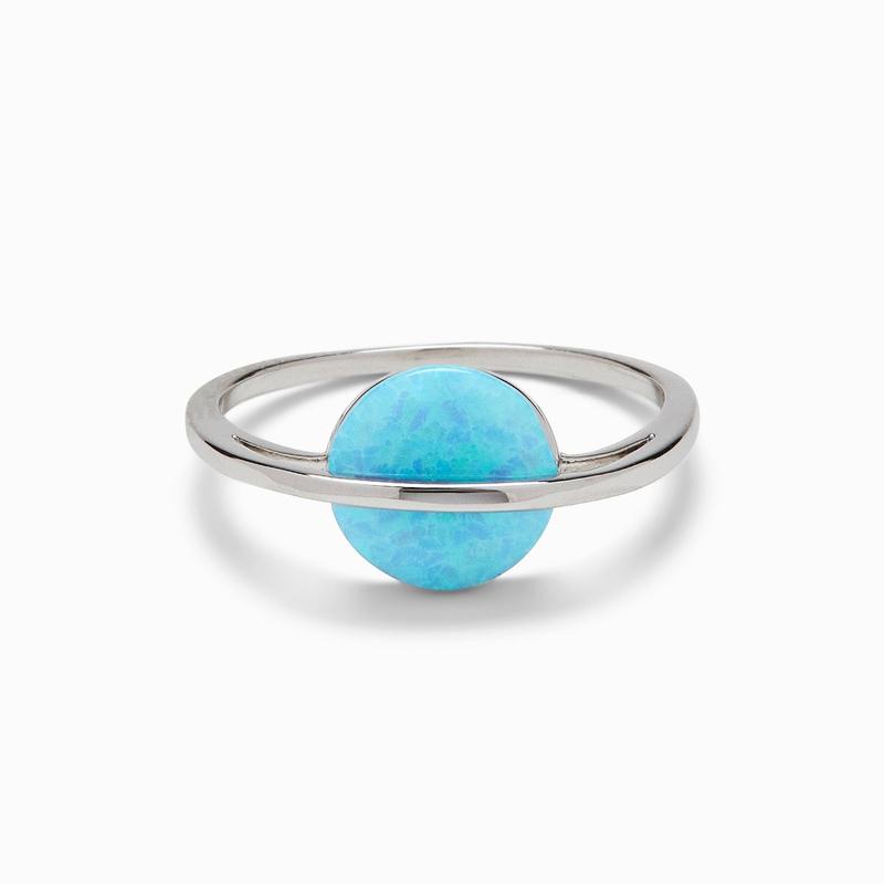 Pura Vida Silver Opal Saturn Ring--Lemons and Limes Boutique