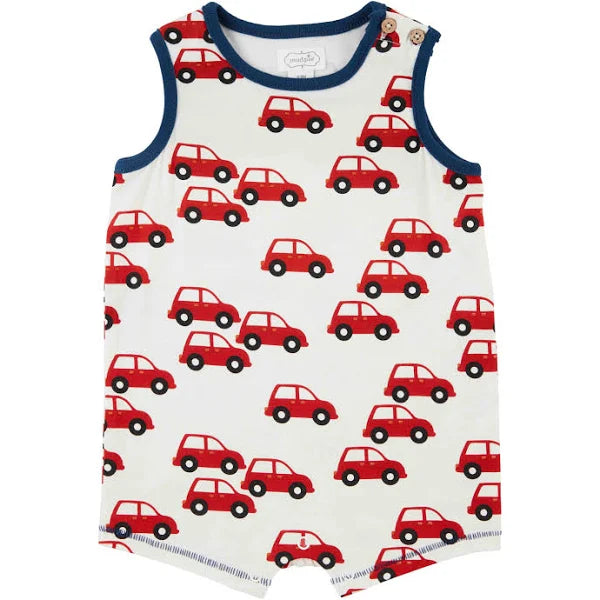 Red Car Romper by Mudpie--Lemons and Limes Boutique