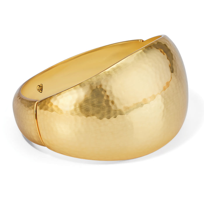 Collonade Brushed Gold Hinged Bangle by Brighton-Jewelry-Lemons and Limes Boutique