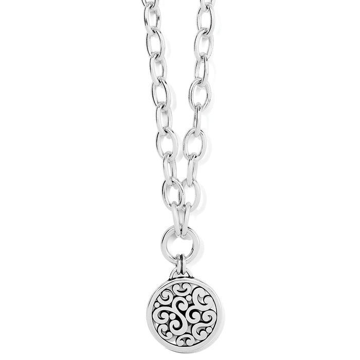 Contempo Medallion Charm Necklace in Silver by Brighton-Jewelry-Lemons and Limes Boutique