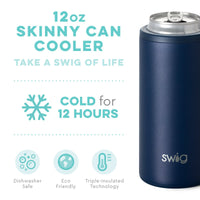 Swig Skinny Can Cooler - Matte Navy--Lemons and Limes Boutique