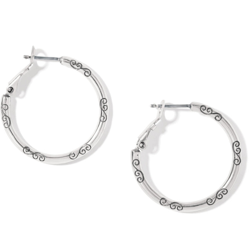 Small Hoop Charm Earrings in Silver by Brighton-Lemons and Limes Boutique