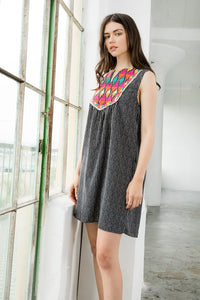 Sierra Embroidered Stripe Dress-Apparel-Lemons and Limes Boutique