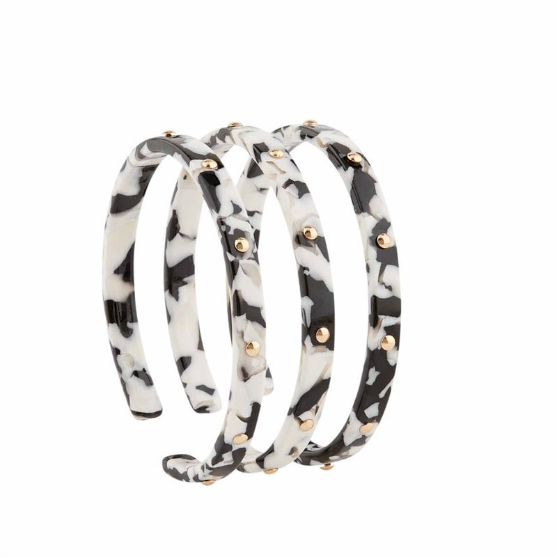 Studded Cuff- White, Brown, Or Black-Black-Lemons and Limes Boutique