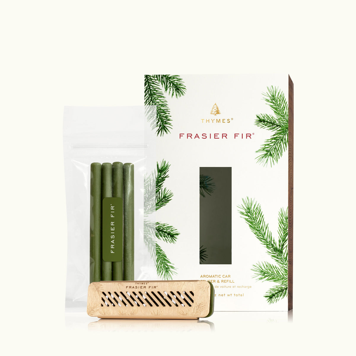 Thymes Frasier Fir Car Diffuser Kit-Lemons and Limes Boutique