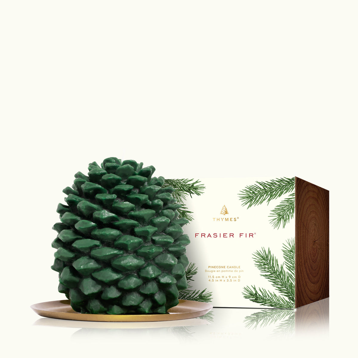 Thymes Frasier Fir Molded Petite Pinecone Candle-Lemons and Limes Boutique