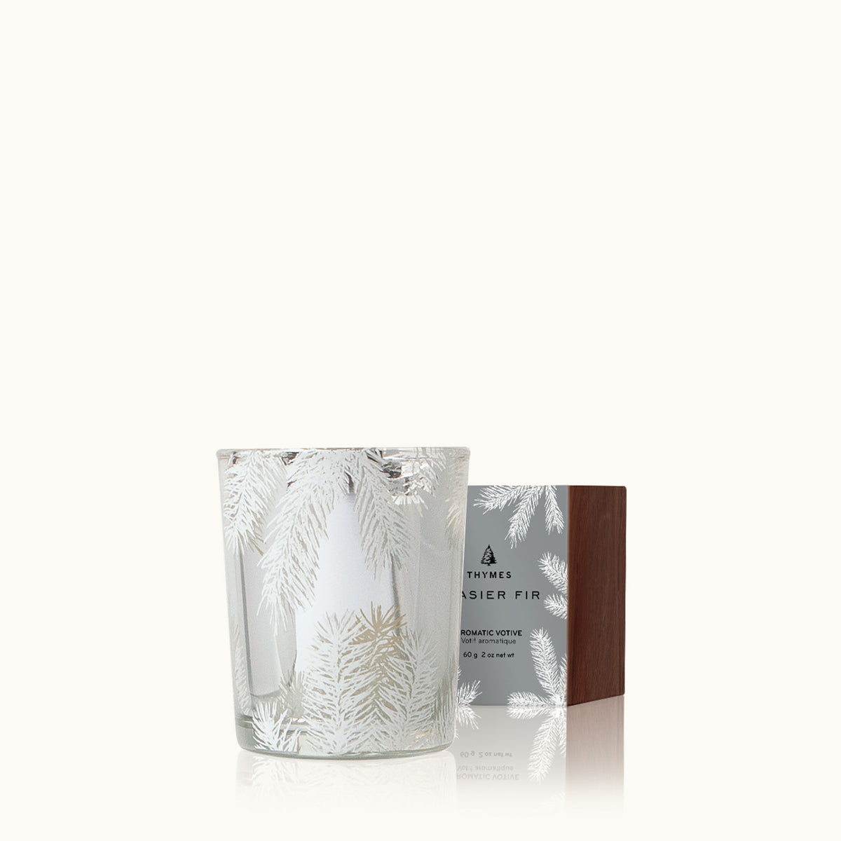 Thymes Frasier Fir Statement Boxed Votive Candle-Lemons and Limes Boutique
