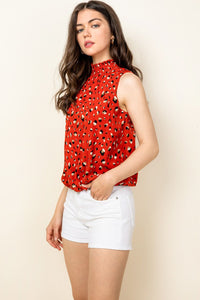 Scarlett Smocked Neck Sleeveless Top-Apparel-Lemons and Limes Boutique