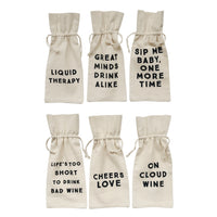 Cotton Wine Bag w/ Saying-Decor-Lemons and Limes Boutique
