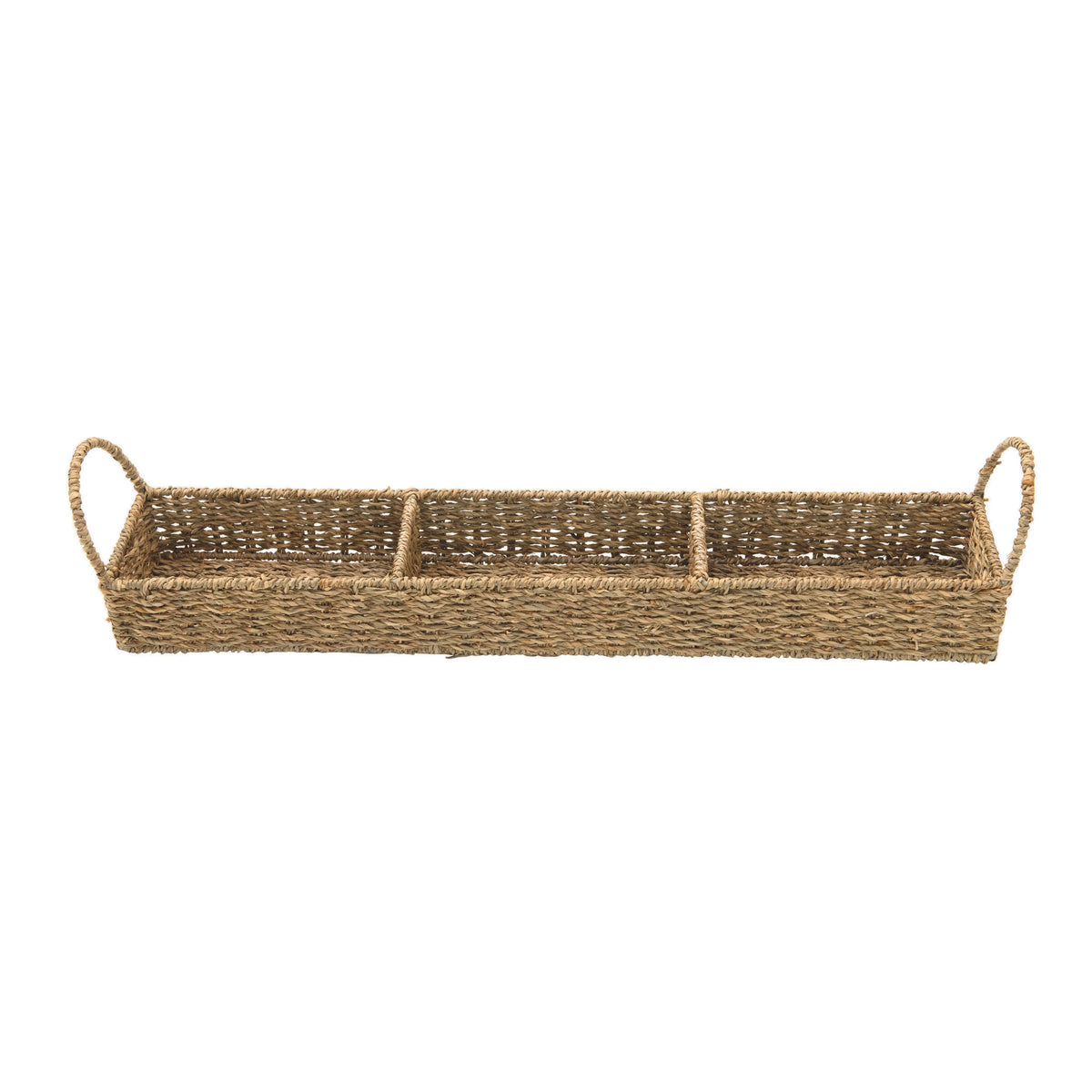 Hand-Woven Seagrass Tray with 3 Sections, Natur-Decor-Lemons and Limes Boutique