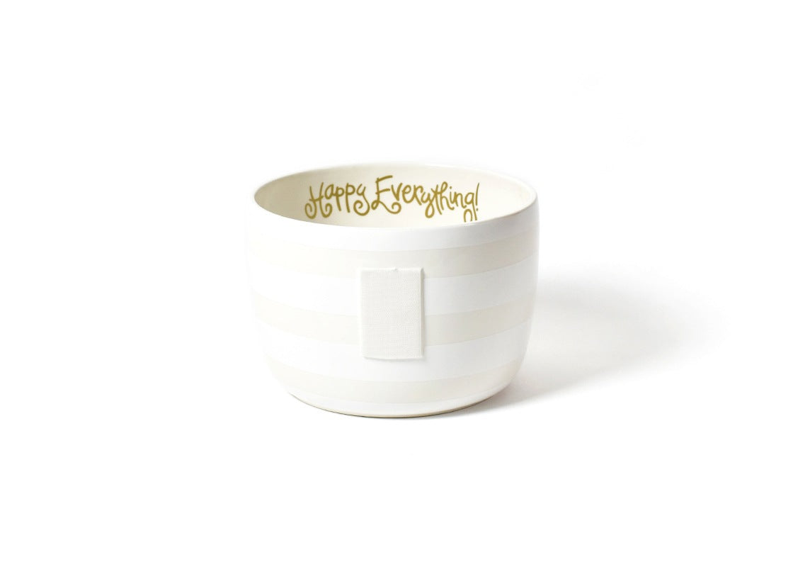 White Stripe Big Bowl Happy Everything-Serving Piece-Lemons and Limes Boutique