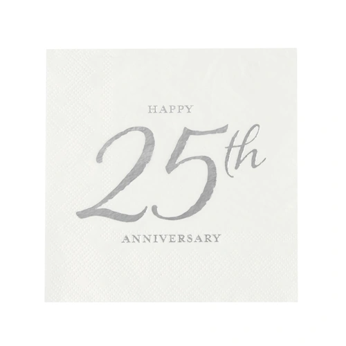 25th Anniversay Napkins 20ct--Lemons and Limes Boutique