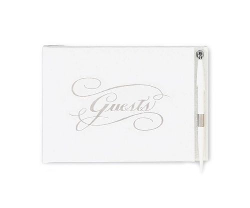 Silver Guest Book With Pen--Lemons and Limes Boutique