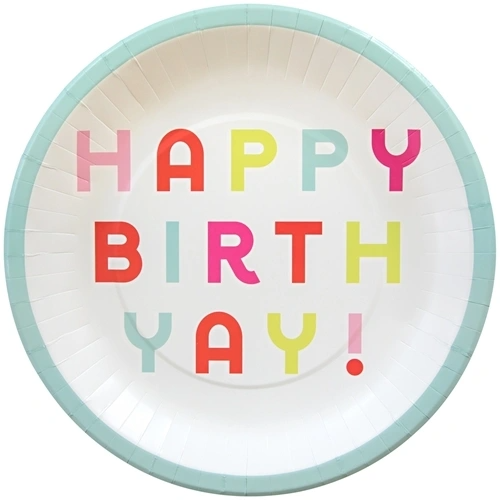 Happy Birthday Yay? Dinner Plates 8ct.--Lemons and Limes Boutique