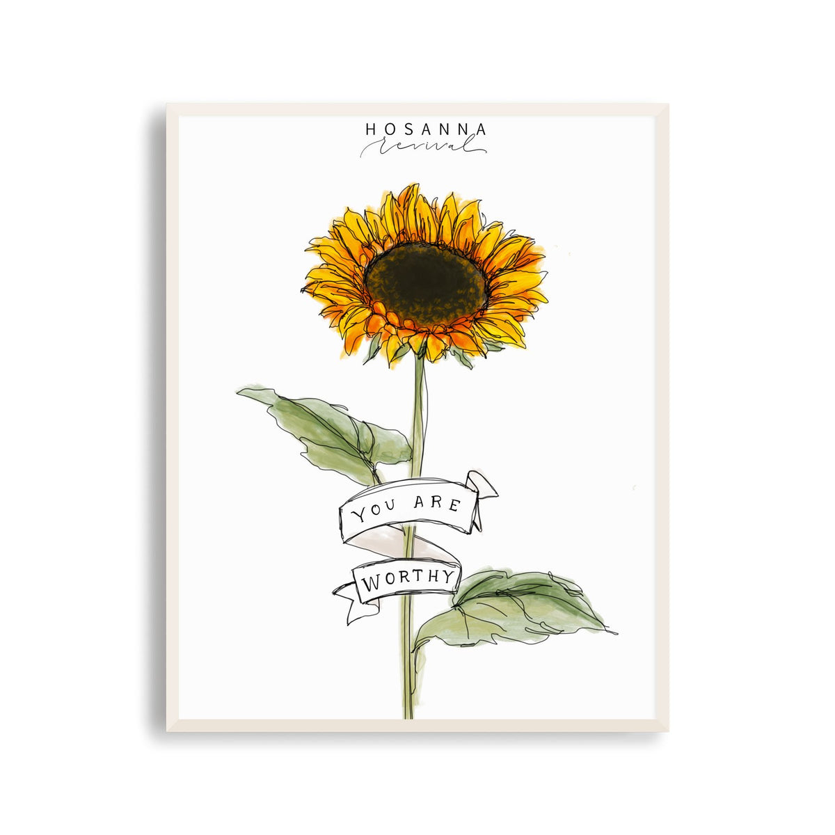 "You are Worthy" Print 5x7 by Hosanna Revival--Lemons and Limes Boutique