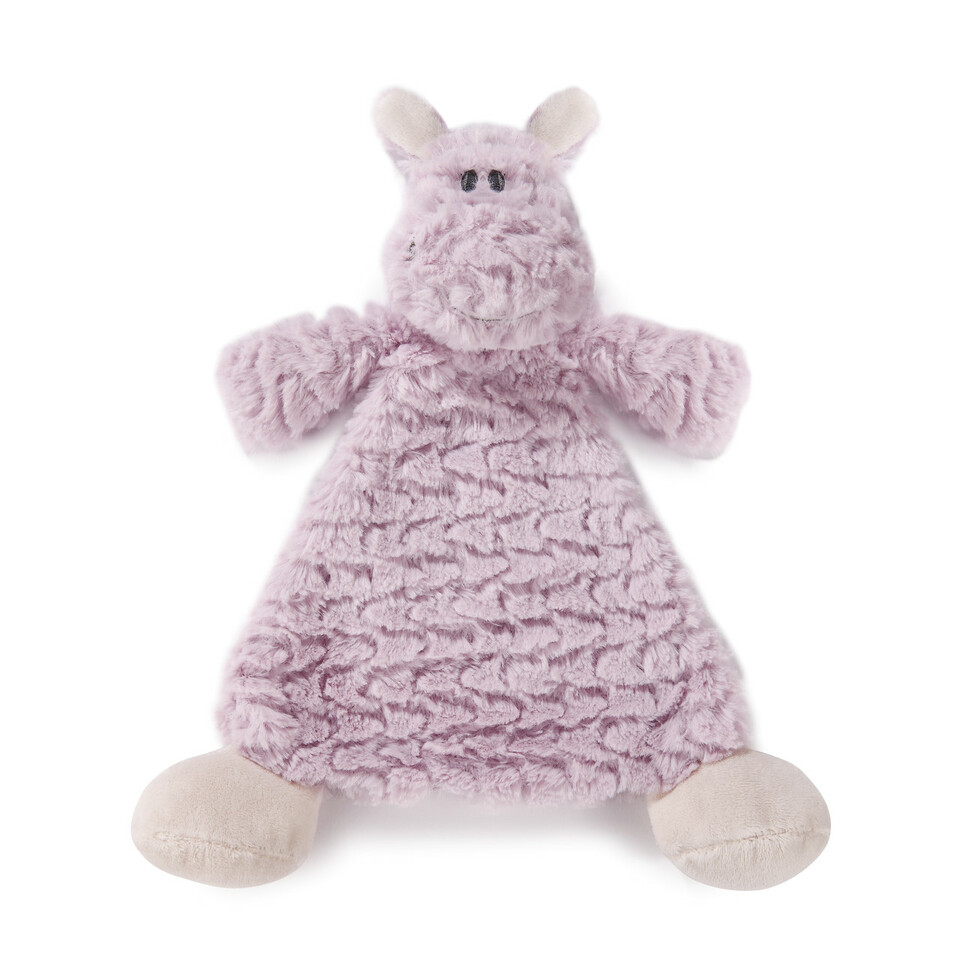 Harlow Hippo Rattle Blankie--Lemons and Limes Boutique